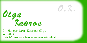 olga kapros business card